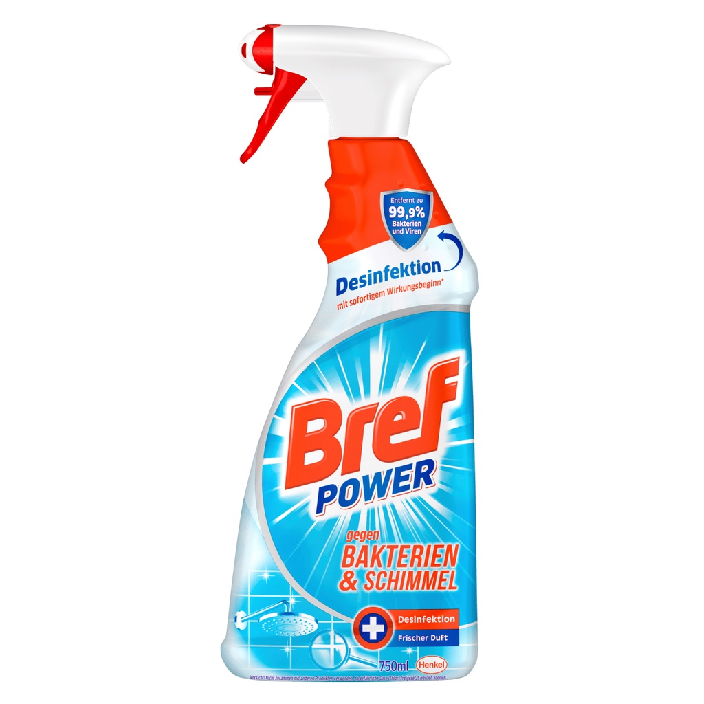 Bref - Xịt tẩy vết bẩn do vi khuẩn nấm mốc của Bref trong nhà vệ sinh, trên đồ nội thất chai 750 ml