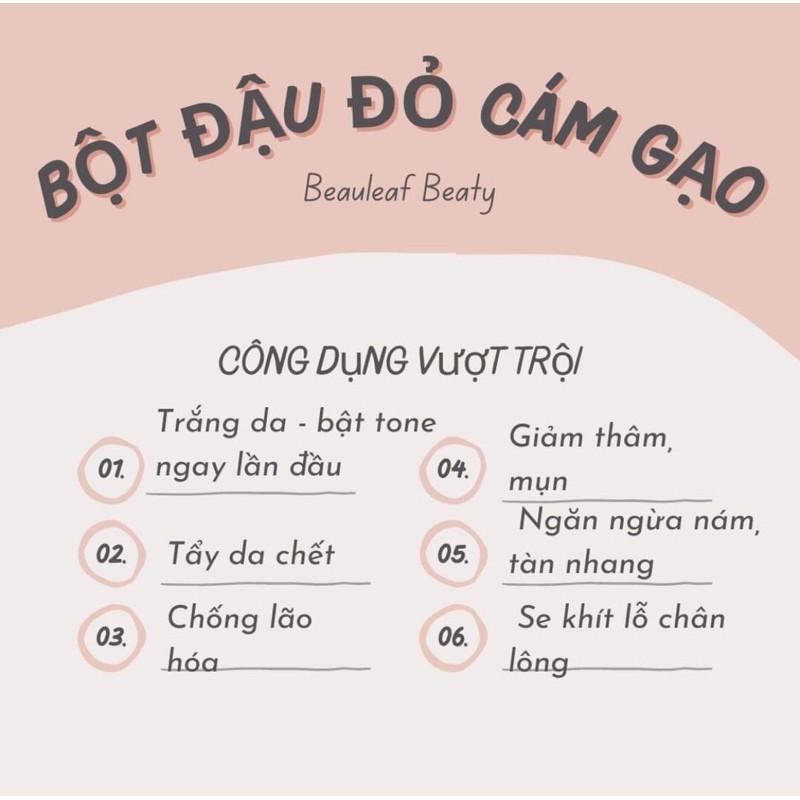 COMPO Ủ SỮA NON KÍCH TRẮNG & BỘT ĐẬU ĐỎ CÁM GẠO