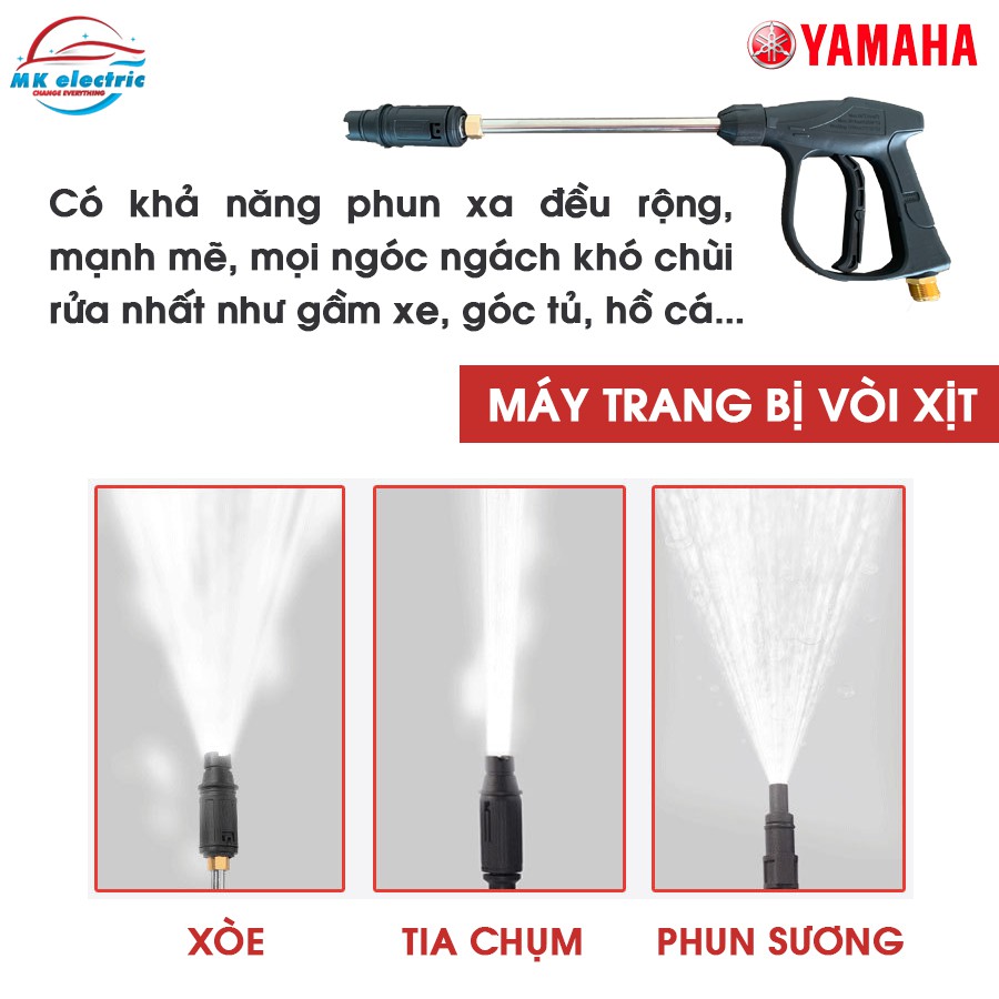 Máy rửa xe mini I Máy rửa xe cao áp YAMAHA 2800W HA889A - Có nút chỉnh áp suất + van xả khí