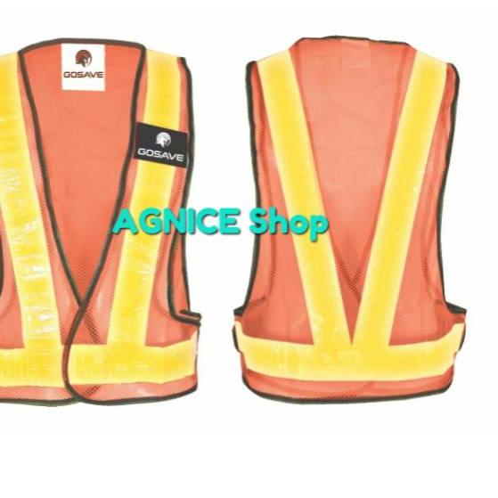 W-08> Áo Vest PVC Bảo Hộ Màu Cam V An Toàn Dự Án Dự Án