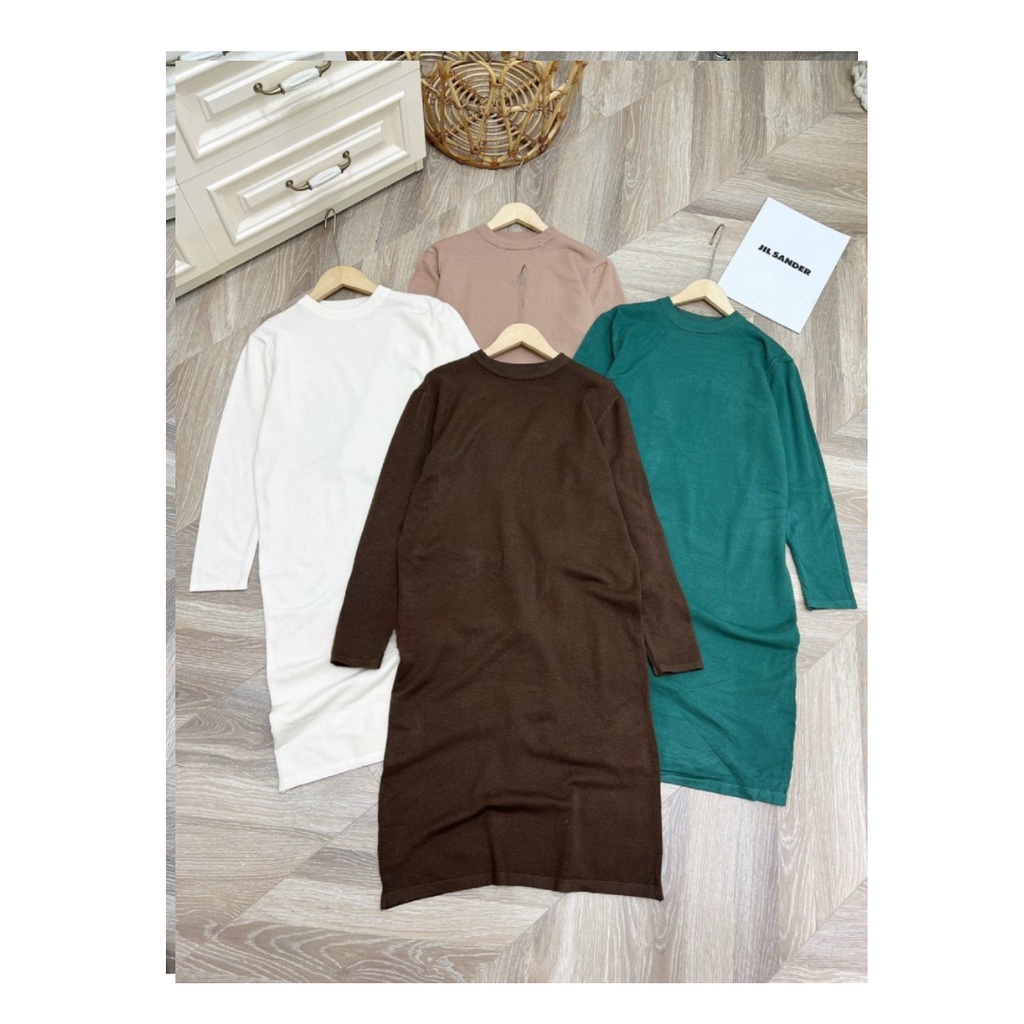 Đầm len váy suông len tay dài len thỏ siêu phẩm mùa thu đông 2022