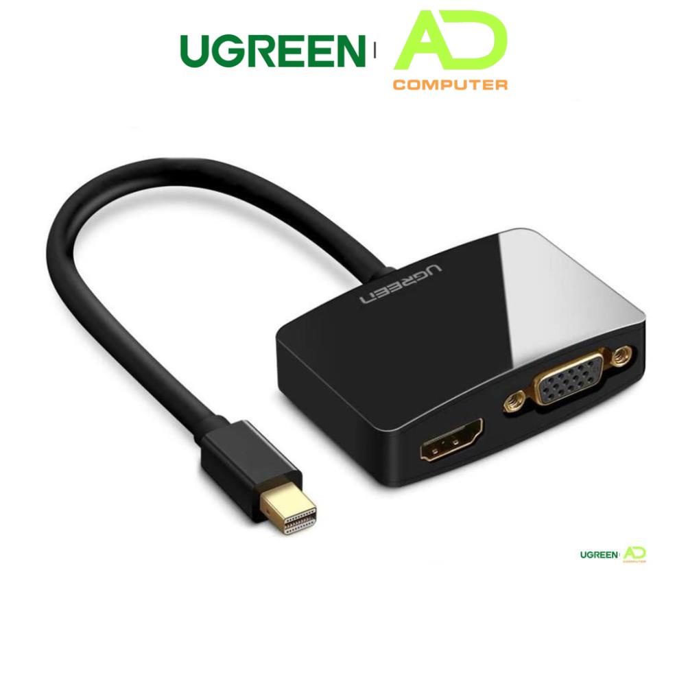 Cáp chuyển mini DisplayPort sang HDMI và VGA dài 15CM UGREEN MD108 - Hàng phân phối chính hãng - Bảo hành 18 tháng