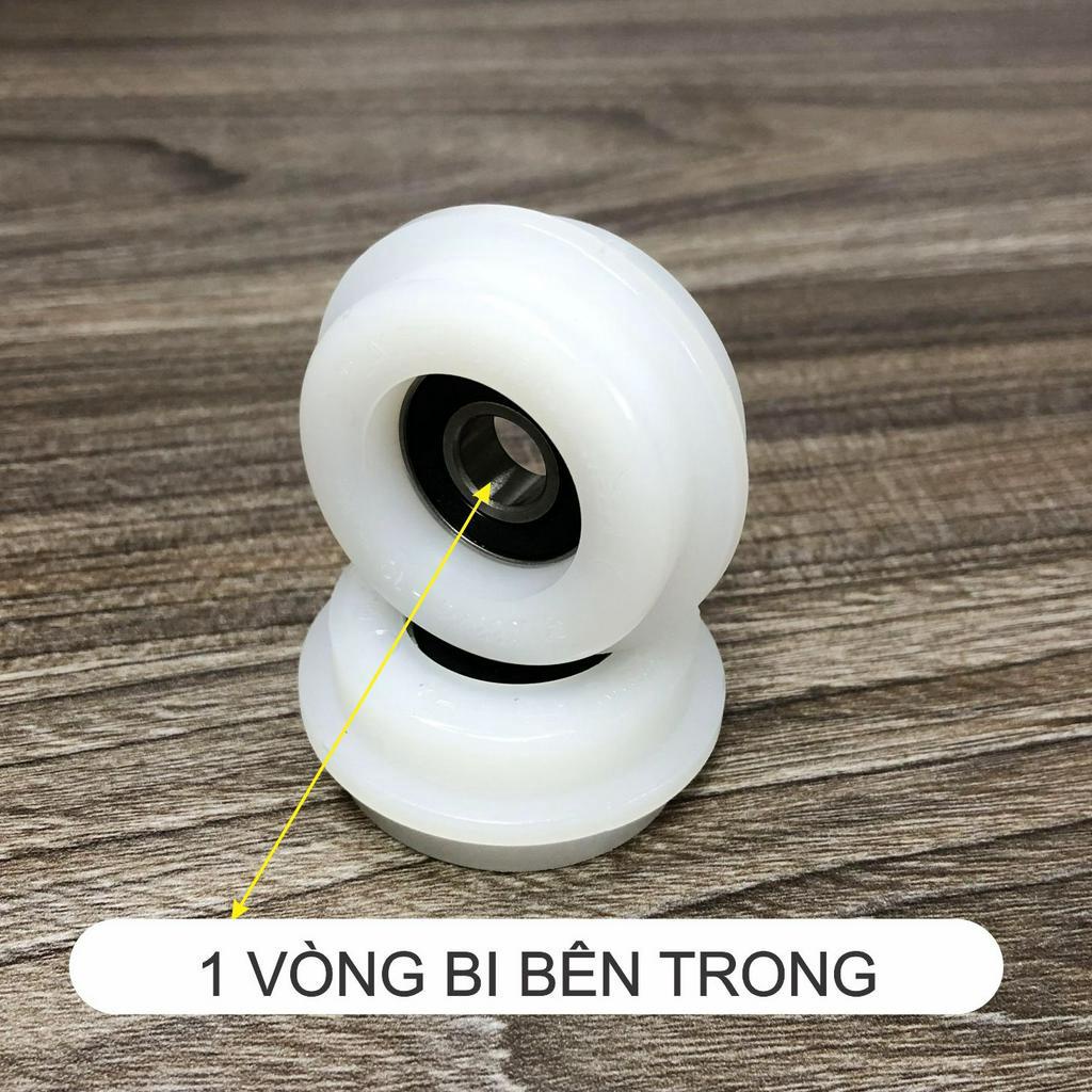 Bánh xe con lăn cửa lùa, cửa trượt dùng cho ray lùa âm phi 50mm D50T4Đ
