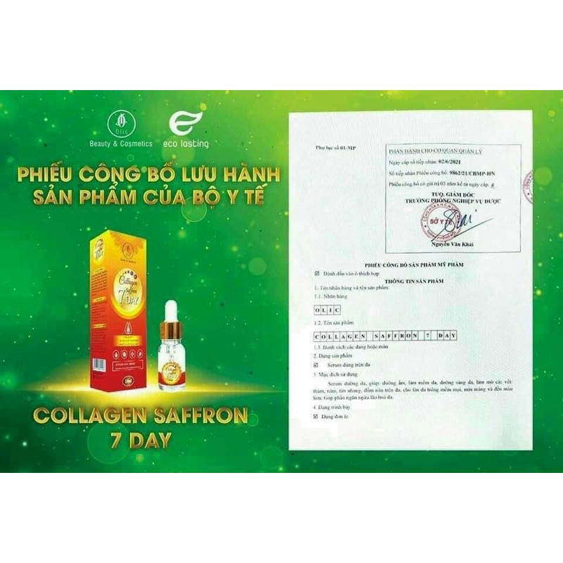 Bộ Đôi Tái Sinh Làn Da Olic- Kem Bơ olic và Serum Collagen Saffron trắng da hết nám tàn nhang