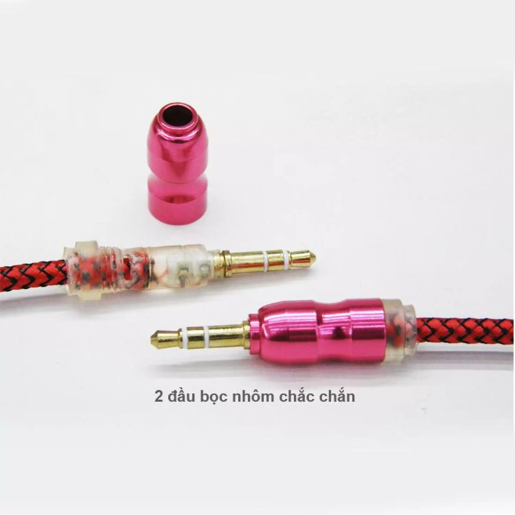 jack âm thanh 2 đầu 3.5mm dây dù dài 1 mét đầu bọc nhôm hàng chất lượng