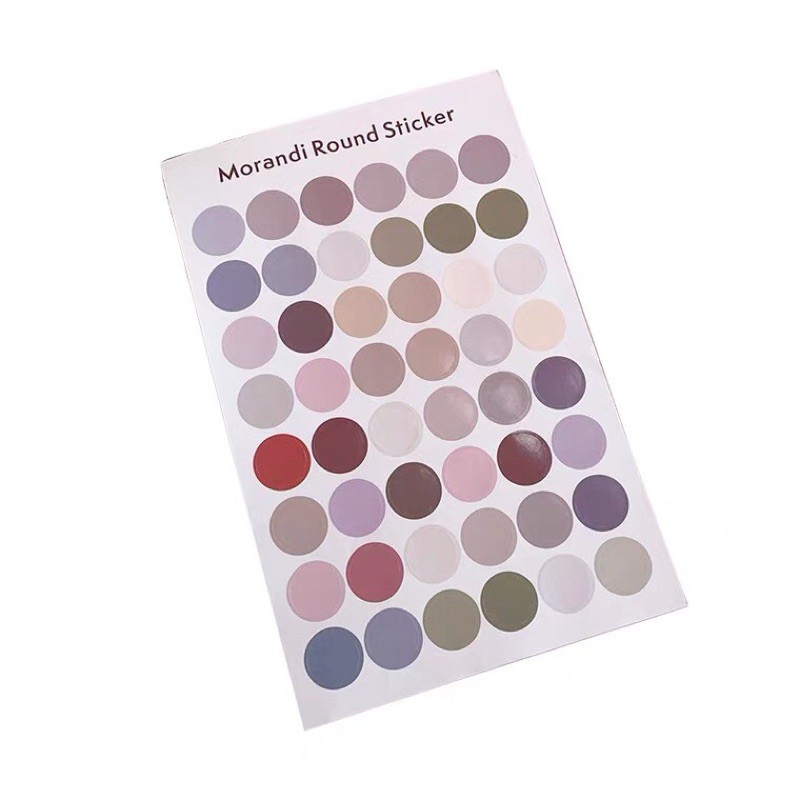 Sticker dán trang trí chấm tròn nhiều màu sắc 48 sticker tròn