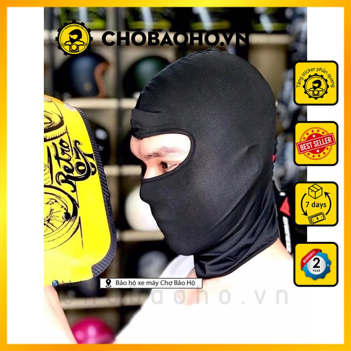 Khăn Trùm Đầu Ninja Đen Trơn XBIKER