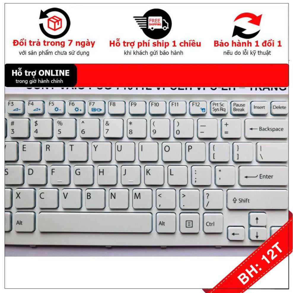 [BH12TH] Bàn Phím Laptop SONY Vaio PCG-71911L VPCEH VPC-EH Trắng Hàng Mới 100% Bảo Hành 12 Tháng Toàn Quốc