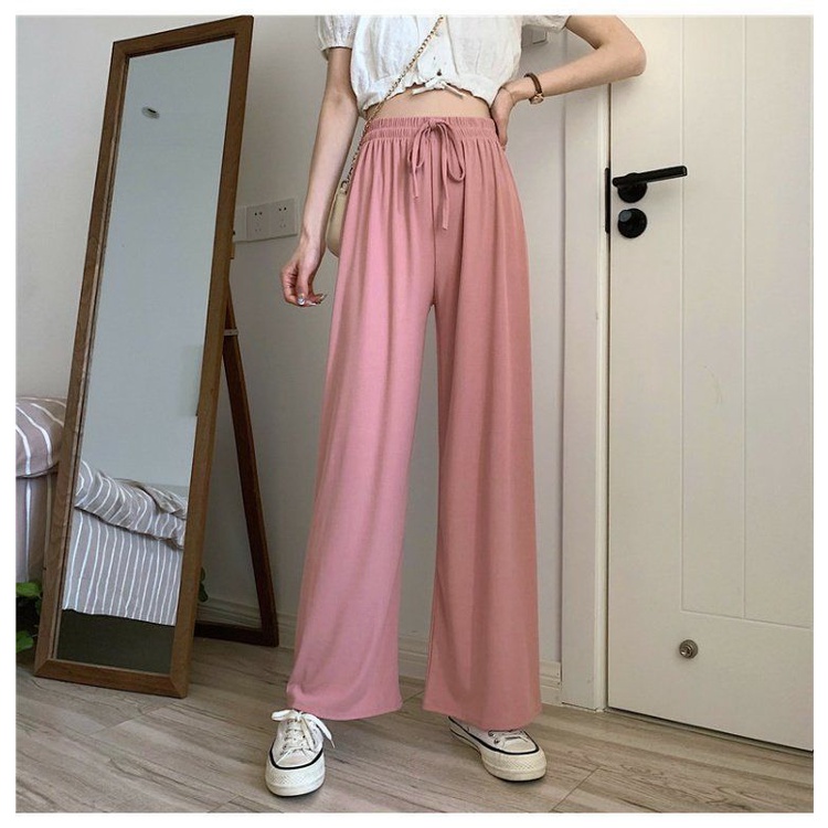 Quần ống rộng Chất Liệu Lụa Lạnh Thiết Kế Mỏng Kiểu Dáng Đơn Giản Thời Trang Mùa Hè 2022