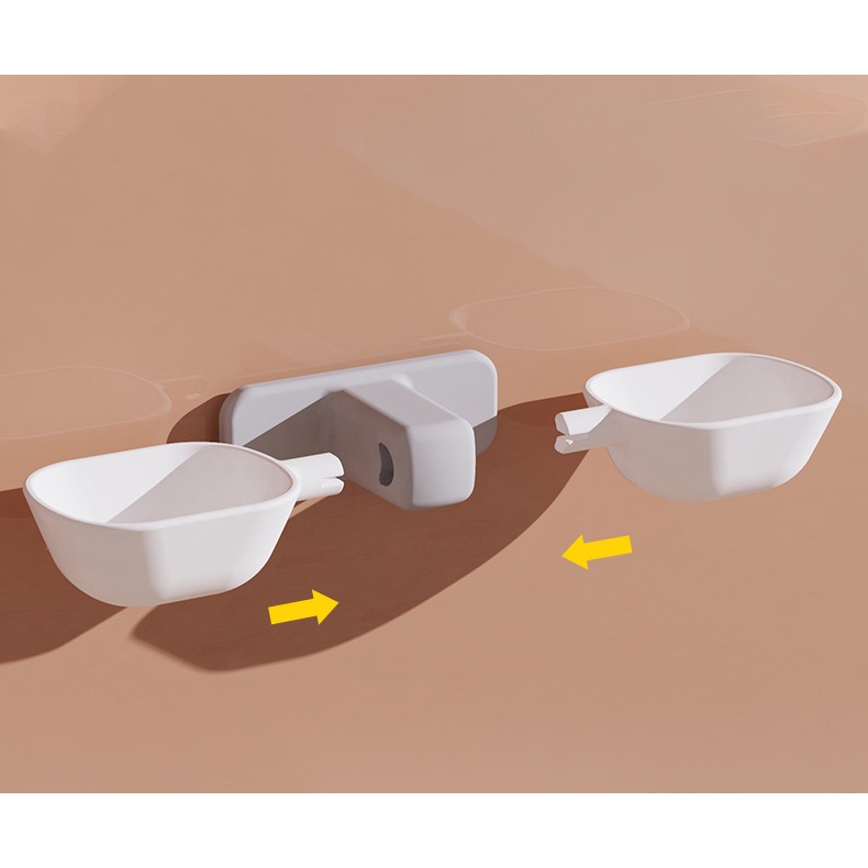 Bát ăn đôi GẮN CHUỒNG/DÁN TƯỜNG cho chó mèo