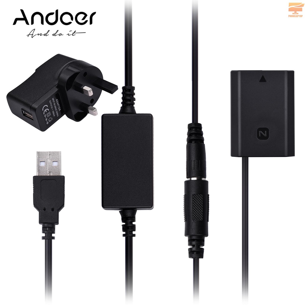 SONY Andoer Pin Máy Ảnh Dr-Fz100 Dc Np-Fz100 Với Dây Cáp Chuyển Đổi Nguồn Usb Dc A9 A7R3 A7M3 A7S3 A7Iii A7R4M4600 A6S