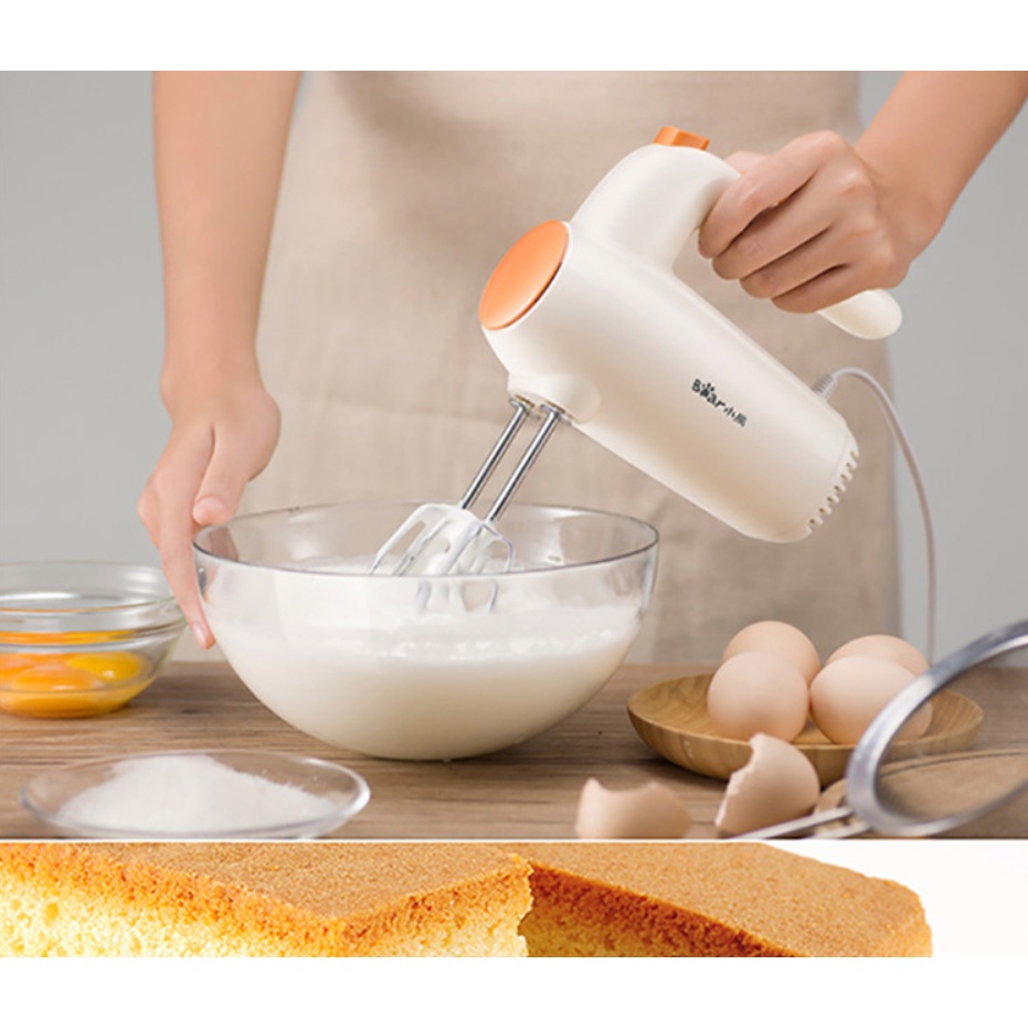 Máy đánh trứng cầm tay Bear DDQ-B01K1, trộn thực phẩm, sử dụng thép không gỉ, độ bền cao
