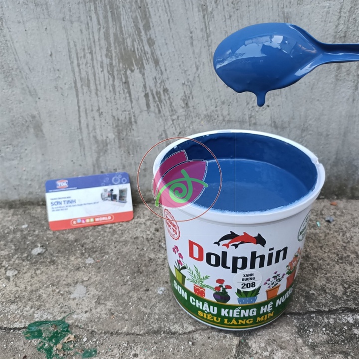 Sơn chậu màu xanh dương hệ nước Dolphin 1kg