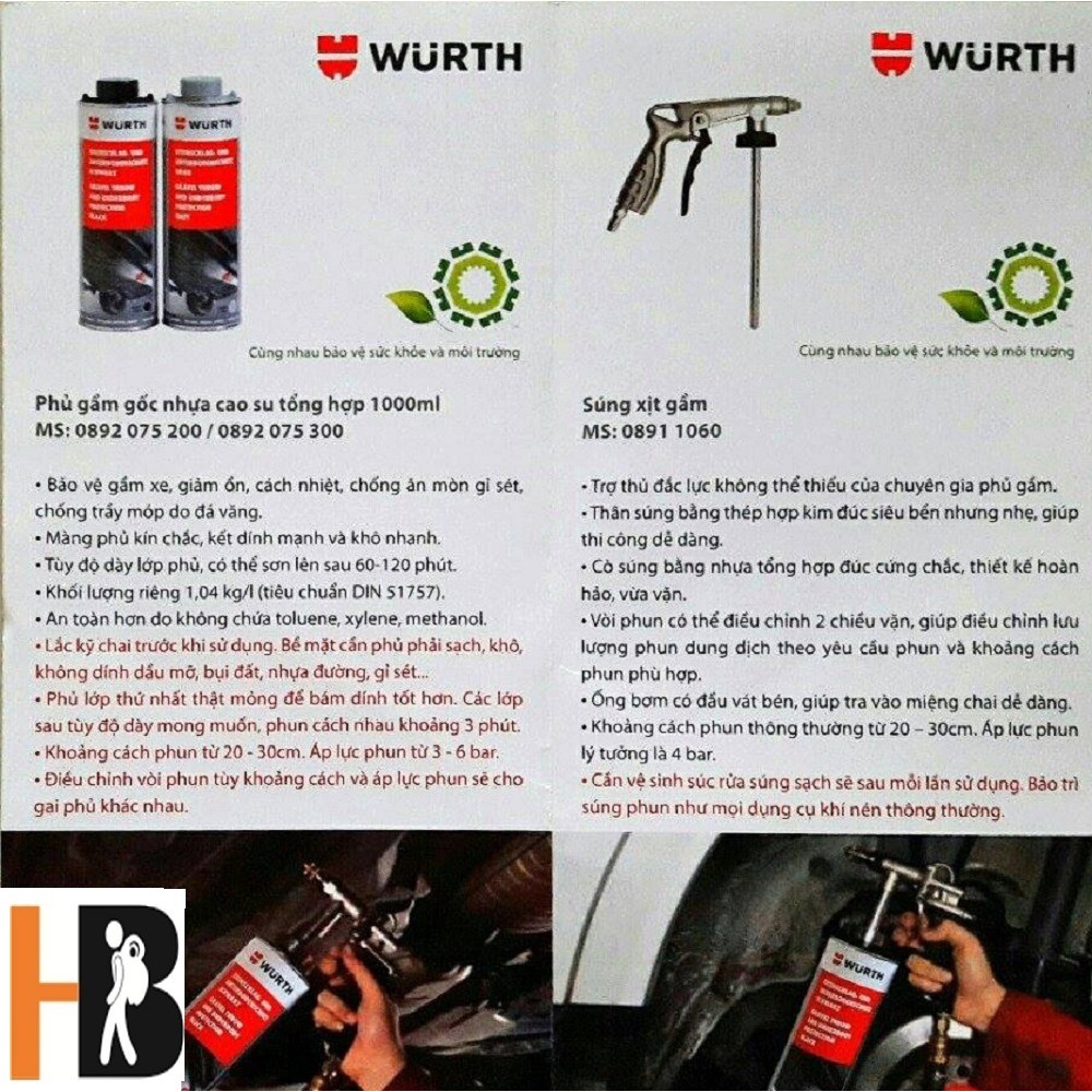 Dụng Cụ Phun Phủ Gầm Wurth Underbody Protection 08911060