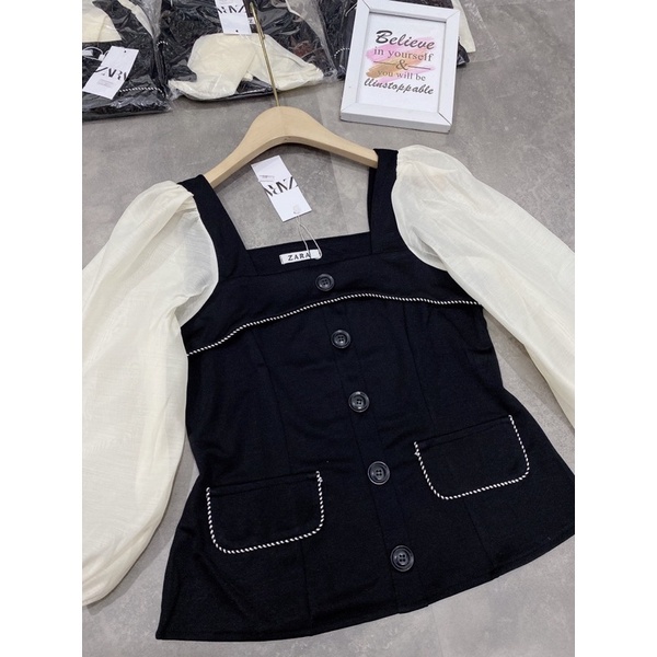 [Hàng Đẹp] Áo Umi Tay Phối Cổ Vuông, Closet of You Áo Kiểu Nữ Tay Phồng Siêu Xinh Có Ảnh Thật Kèm Video | BigBuy360 - bigbuy360.vn