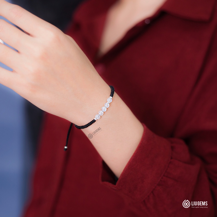 Vòng Tay Chỉ Đỏ Handmade 5 Hạt Đá Phong Thuỷ Tự Nhiên Liugems Cho Nam Nữ Unisex Thời Trang May Mắn Năng Lượng CD03