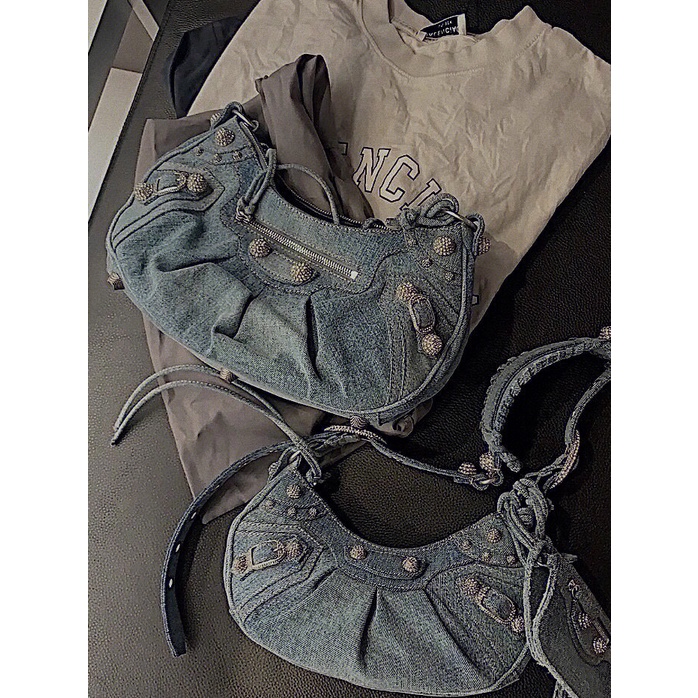 Túi xách tay denim thời trang cao cấp Balenciaga cho nữ phong cách năng động