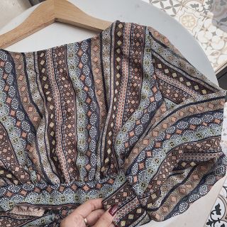 Áo croptop thổ cẩm nơ lưng [ ACT106 ]