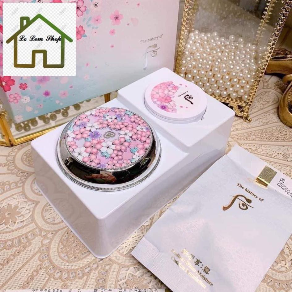 [MUA 1 TẶNG 3] Phấn nước Whoo Hoa anh đào Radiant White Moisture Cushion Foundation - tặng kèm phấn lót, má hồng