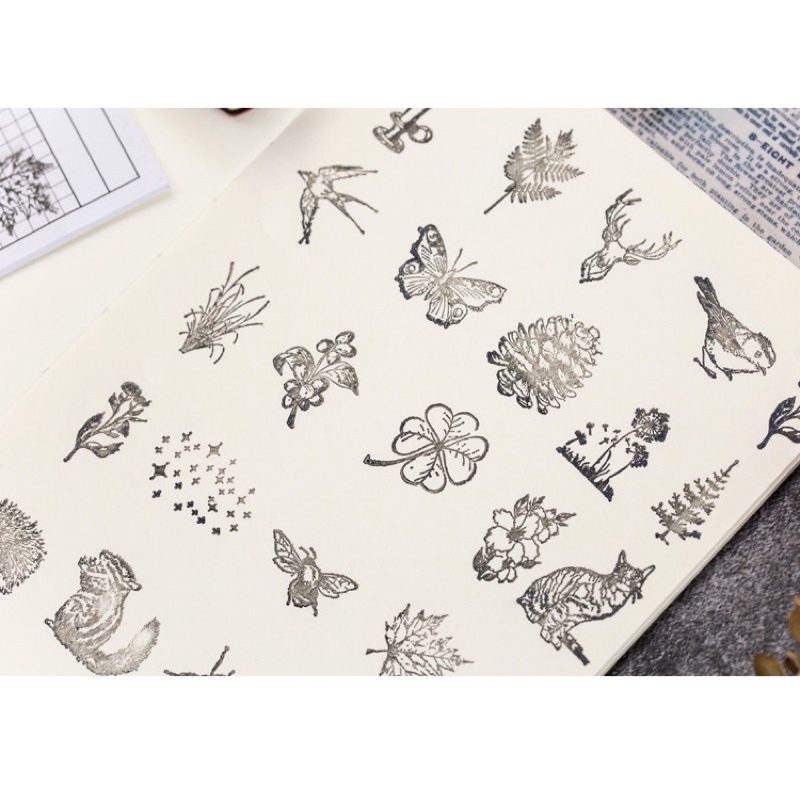 Stamp con dấu gỗ mini động vật SP001