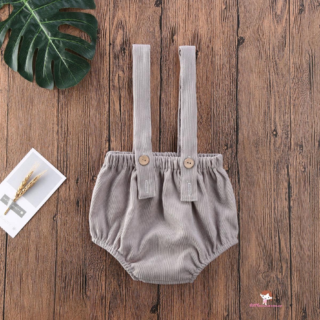 ❤XZQ-0-24m Children Solid Color Suspender Shorts Infant Adjustable Pants with Button Summer Fashion Shorts