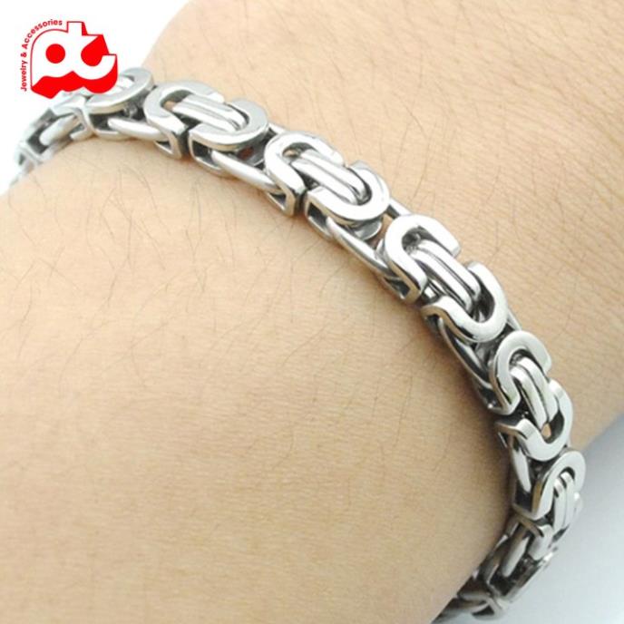 Lắc tay cao cấp titan nam đẹp sang trọng thép không gỉ kiểu ziczac PT JEWELRY màu trắng PTLTNA81