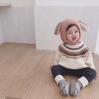 Mũ len lông cừu Koadear Baby 2 tai cho bé