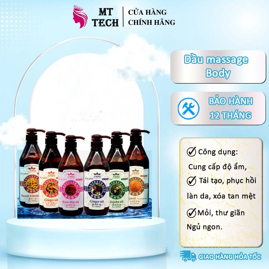 Tinh Dầu massage Body 800ML Tinh Dầu 8 Hương Vị Đến Từ Thiên Nhiên Dùng Masa,