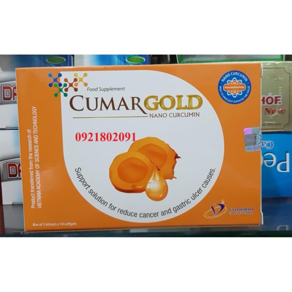 CUMARGOLD NANO CURCUMIN hỗ trợ viêm dạ dày hộp 30 viên / curmagold