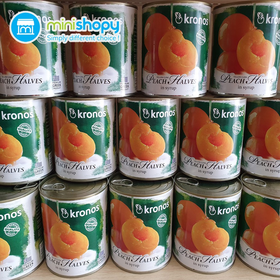 Đào Ngâm Kronos hộp 820g ( Đào miếng ngâm )