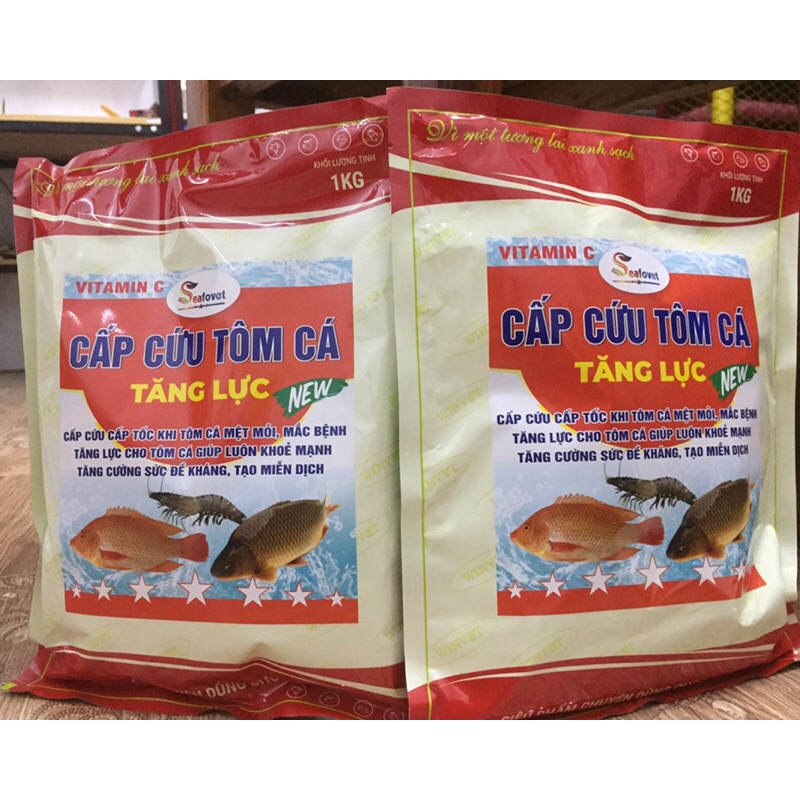 Vitamin C hàm lượng cao cho tôm cá 1kg Tăng lực trợ sức giảm stress bồi bổ cơ thể
