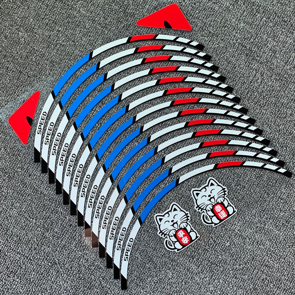 16 Dải Dán Phản Quang 10&quot; 12&quot; 14&quot; Trang Trí Bánh Xe Ô