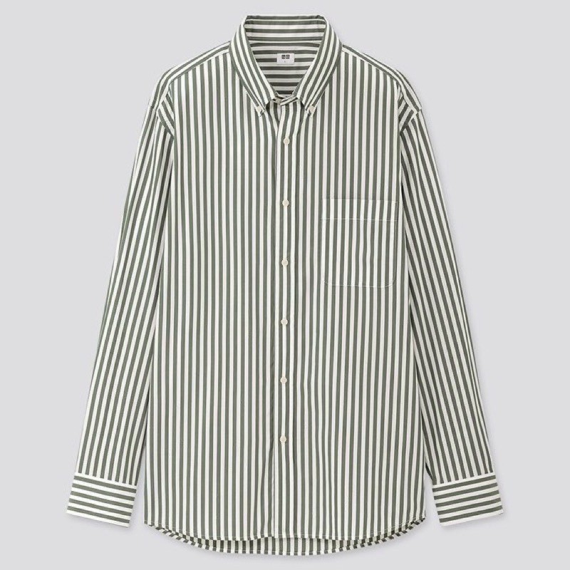 Áo sơ mi kẻ sọc nam dài tay thời trang của UNIQLO