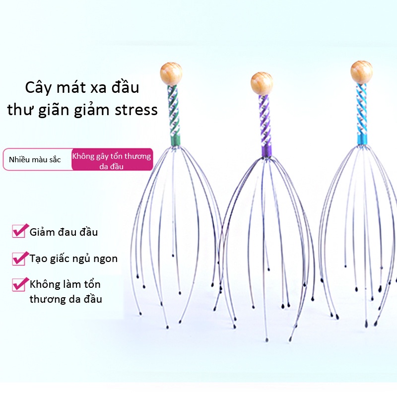 Dụng cụ massage đầu cầm tay CTFAST giúp thư giãn, giảm stress, giảm đau đầu - Màu ngẫu nhiên