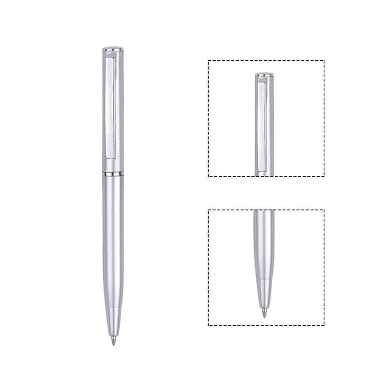 【Chỉ  ₫2000】Bút bi mini vỏ bạc dáng ngắn bằng kim loại dùng cho trường học văn phòng 10cm