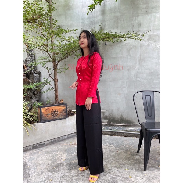Bộ bà ba gấm hoa siêu đẹp tôn dáng