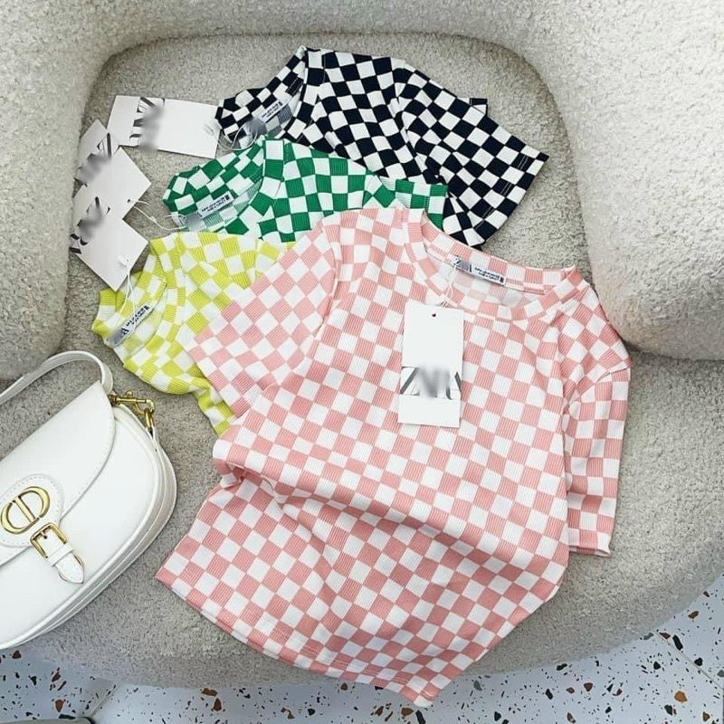 Áo Thun Crotop Kẻ Ô Vuông