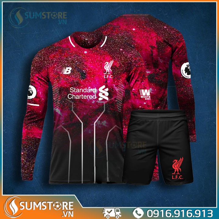 Đồ Thể Thao Bóng Đá Dài Tay Cực Chất - CLB Liverpool Galaxy Siêu Cool