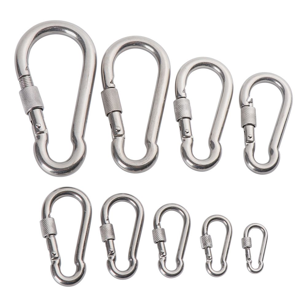 Móc khóa carabiner bằng thép không gỉ 304 m4 ~ m12 dùng khi đi cắm trại