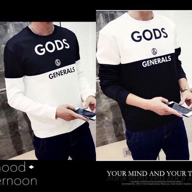 Áo thun dài tay Thu Đông phối màu thời trang | BigBuy360 - bigbuy360.vn