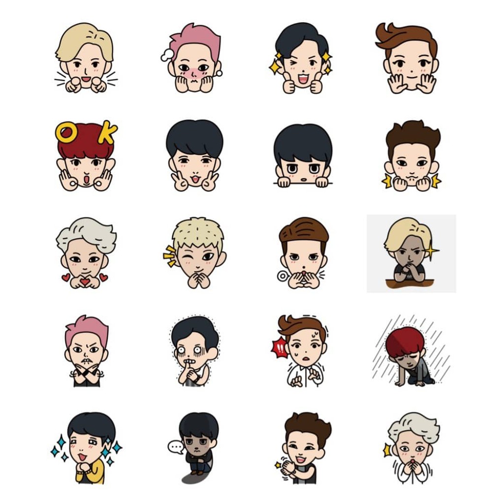 Bộ 40 sticker EXO chibi - LLD065
