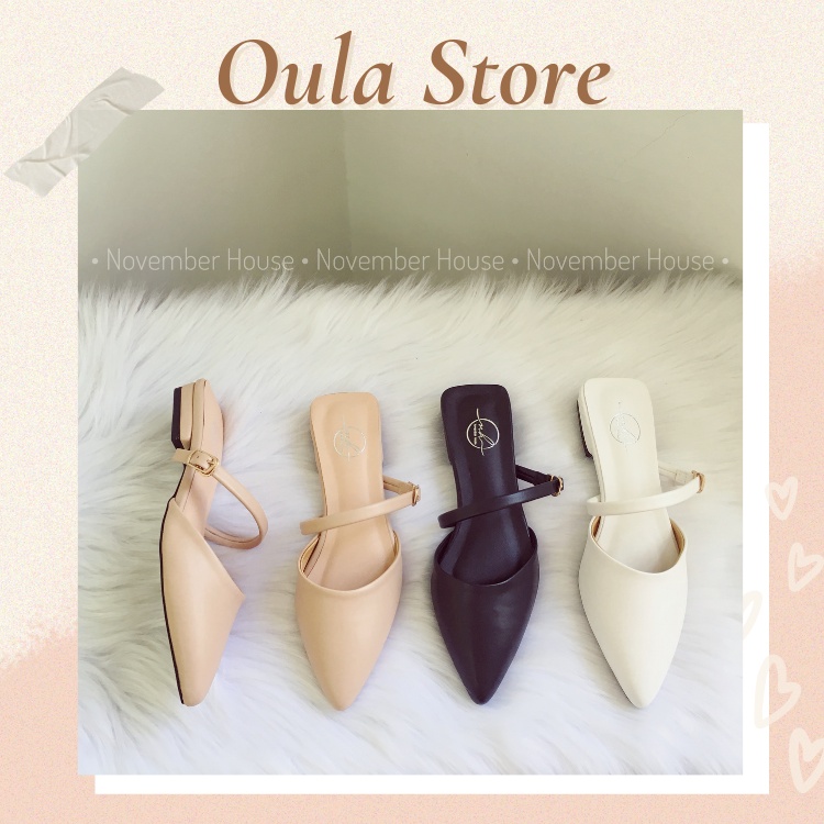 Dép sục gót thấp kiểu dáng mũi nhọn quai ngang đơn giản, 3 màu dành cho nữ, SB25