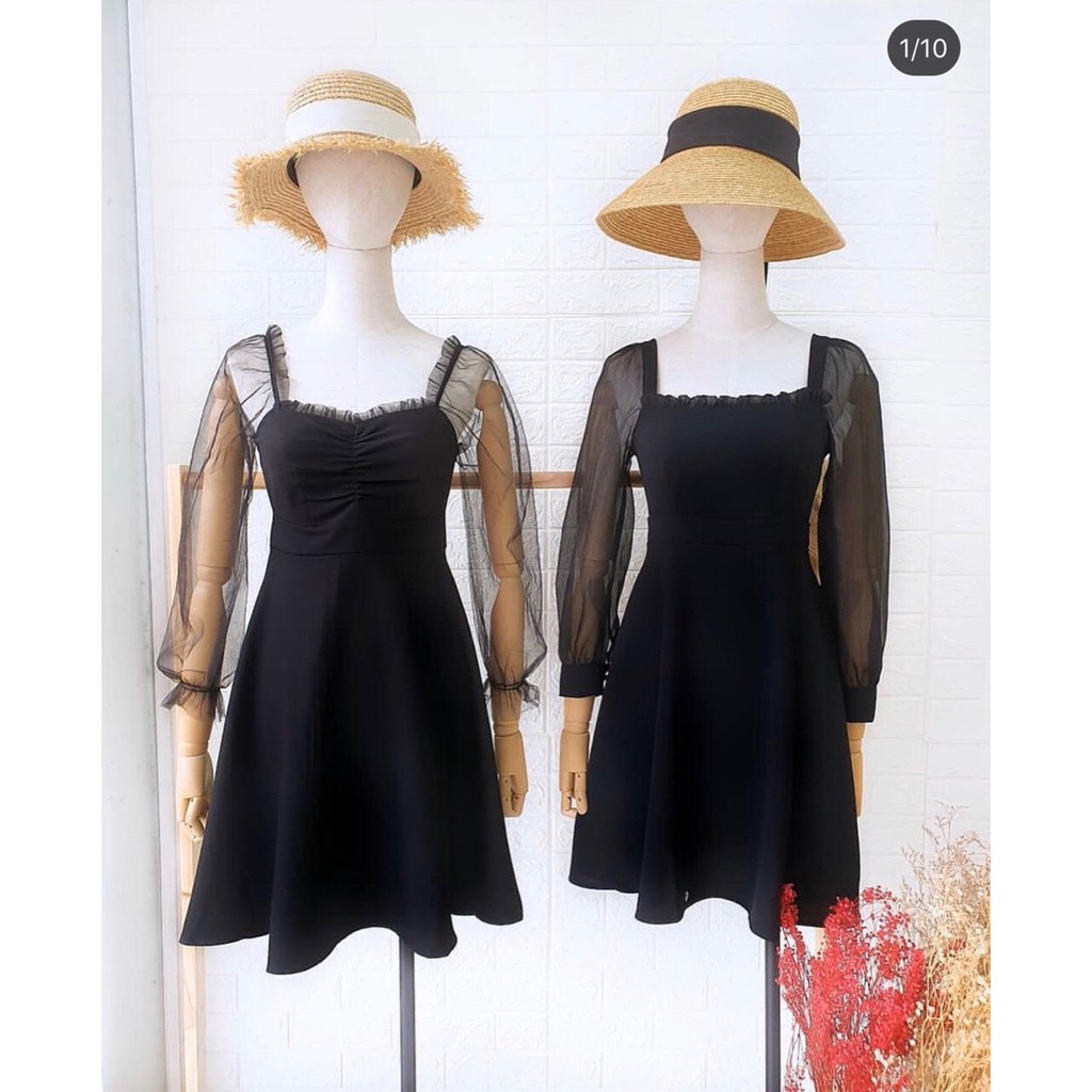 Đầm trắng xòe tay phồng dễ thương Babe Dress