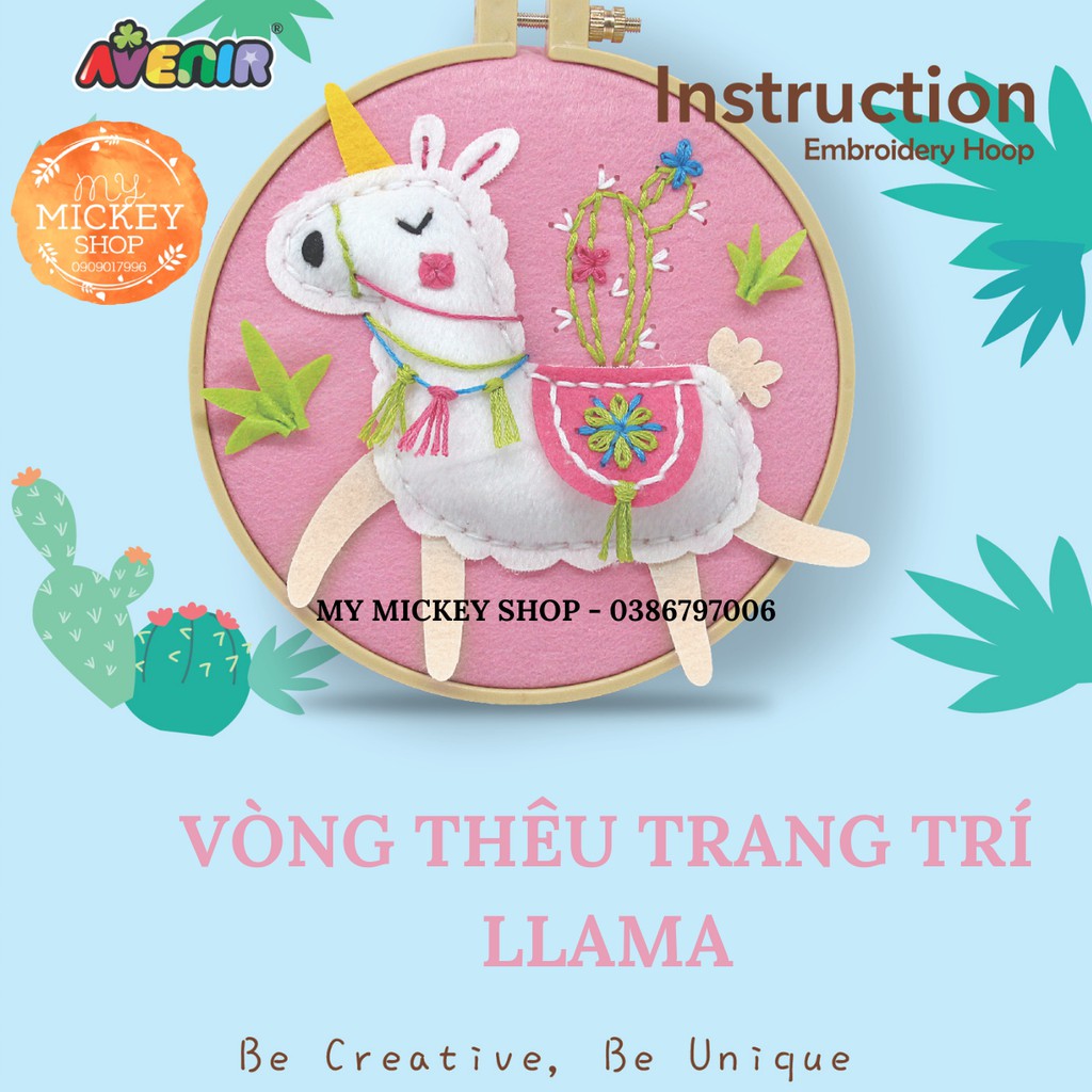 Đồ chơi làm khung vòng thêu trang trí thú bông handmade thủ công cho bé từ 5 6 7 tuổi chính hãng Avenir My Mickey Shop