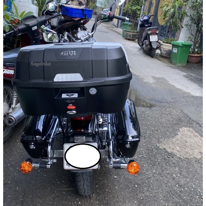 Thùng xe GZ 150A, thùng Givi B45NM và baga givi lắp cho GZ150A, hàng chính hãng, bảo hành 2 năm
