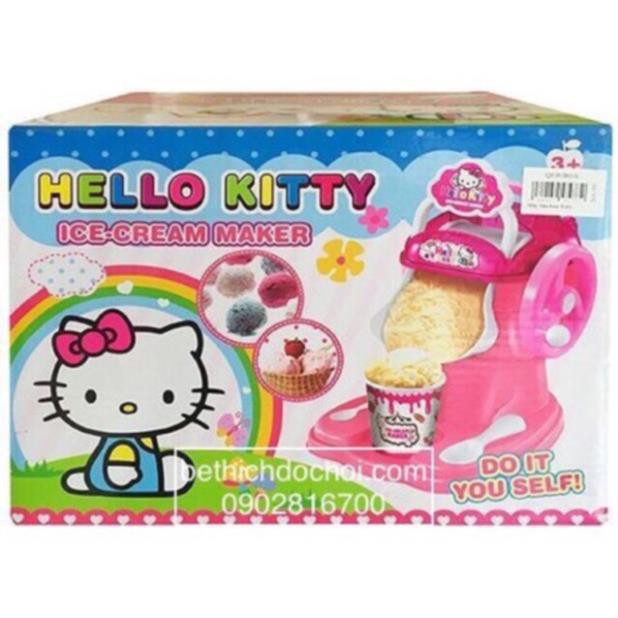 [Mã TOYJAN hoàn 20K xu đơn 50K] Hộp đồ chơi máy làm kem mini làm kem thật ăn được HELLO KITTY