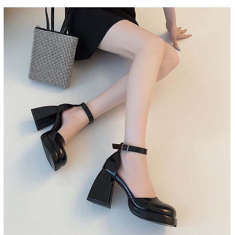 [Sẵn-đa số lùi size]✨Giày Lolita Cao Gót 9cm Quai Cổ Chân ( Size 35 - 39 ) 2211