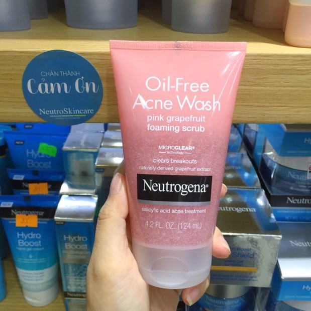 Sữa rửa mặt Neutrogena Oil Free Acne Wash Pink Grapefruit Scrub 124ml