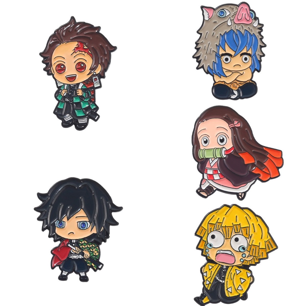 Ghim Cài Áo Tráng Men Họa Tiết Hoạt Hình Anime Hai Chiều Sáng Tạo