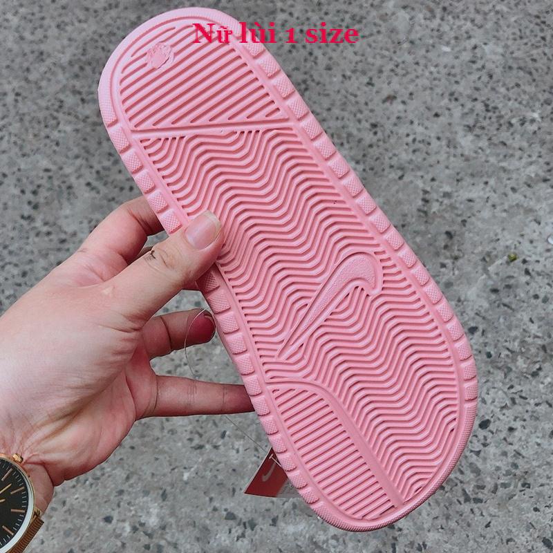 Dép unisex 𝐍𝐈𝐊𝐄 ❤️FREESHIP + Hộp❤️ dép quai ngang thể thao nam nữ mk in 𝐍𝐈𝐊𝐄-𝐁𝐚𝐧𝐚𝐬𝐬𝐢 kèm tag mác, màuhồng-logo-hồng